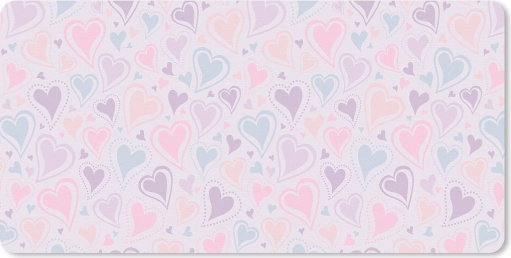MuchoWow Mauspad Mousepad Mädchen - Herzen - Schnittmuster - Mädchen - Kinder - Kinder 60x30 cm - Mousepads - Maus Mat - Pad - Mausunterlage - ...