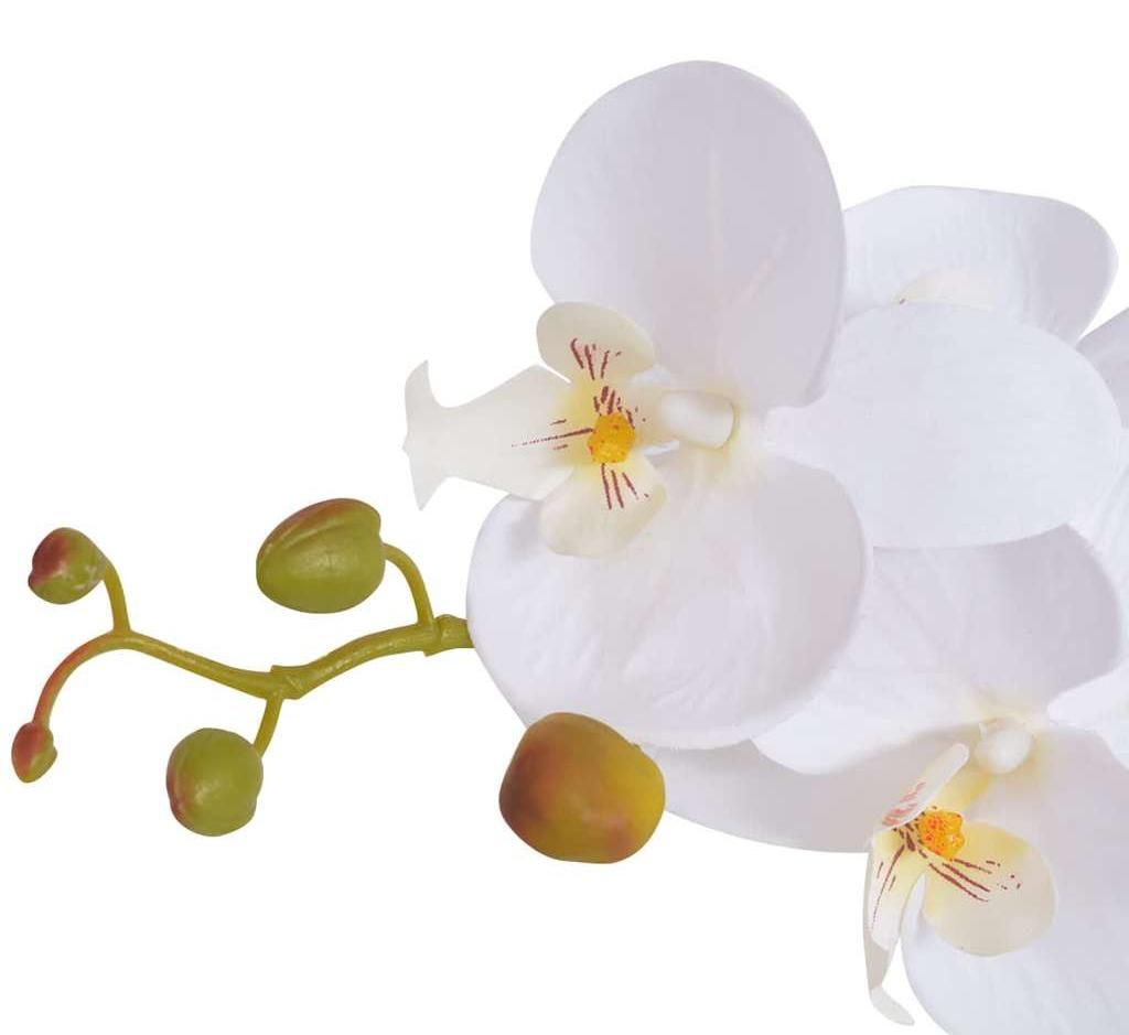 vidaXL Künstliche Orchidee mit Topf 75 cm Weiß Produktbild 