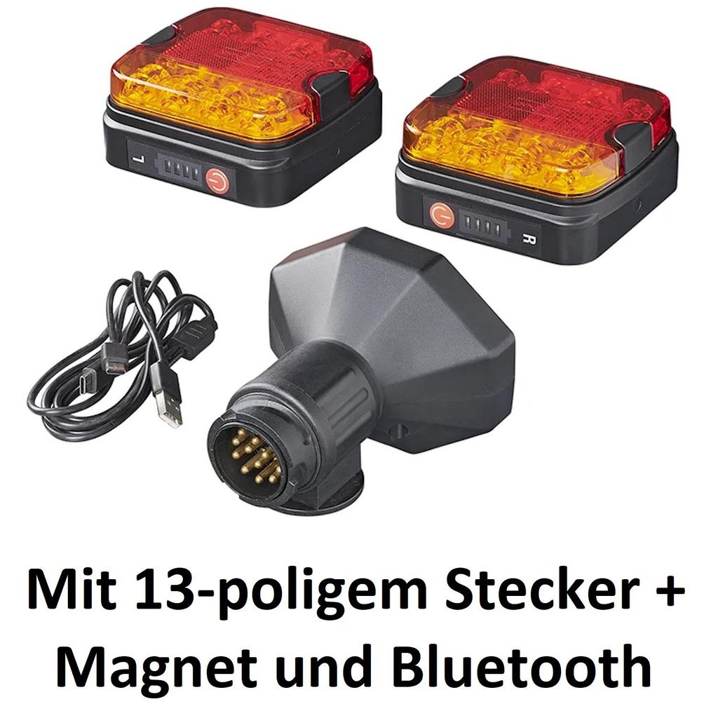 LED Magn. Rückleuchten Set 13 polig Anhängerbeleuchtung Anhänger 12V Rücklichter AS