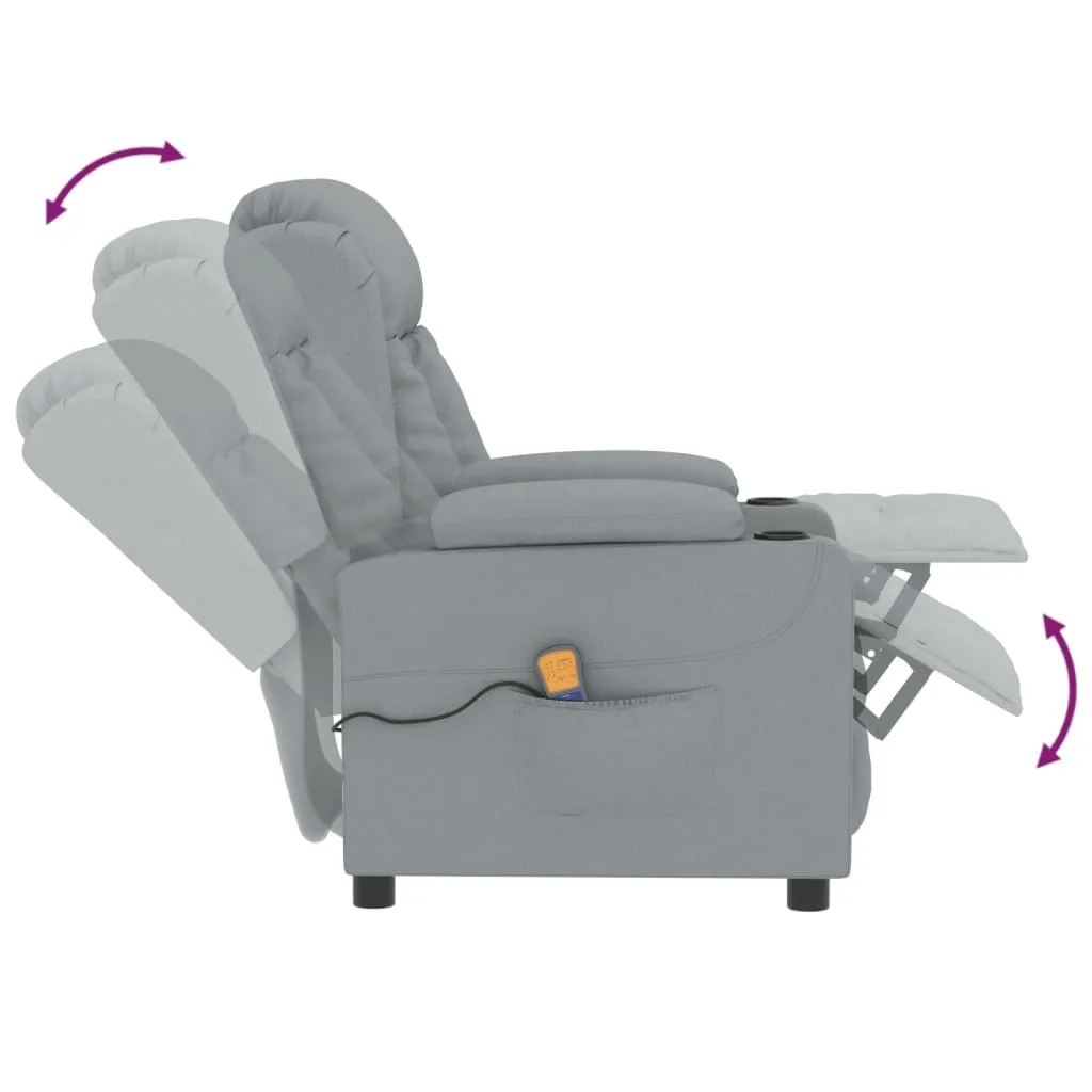 Fauteuil de massage TV inclinable en tissu gris clair pour salon moderne - 6