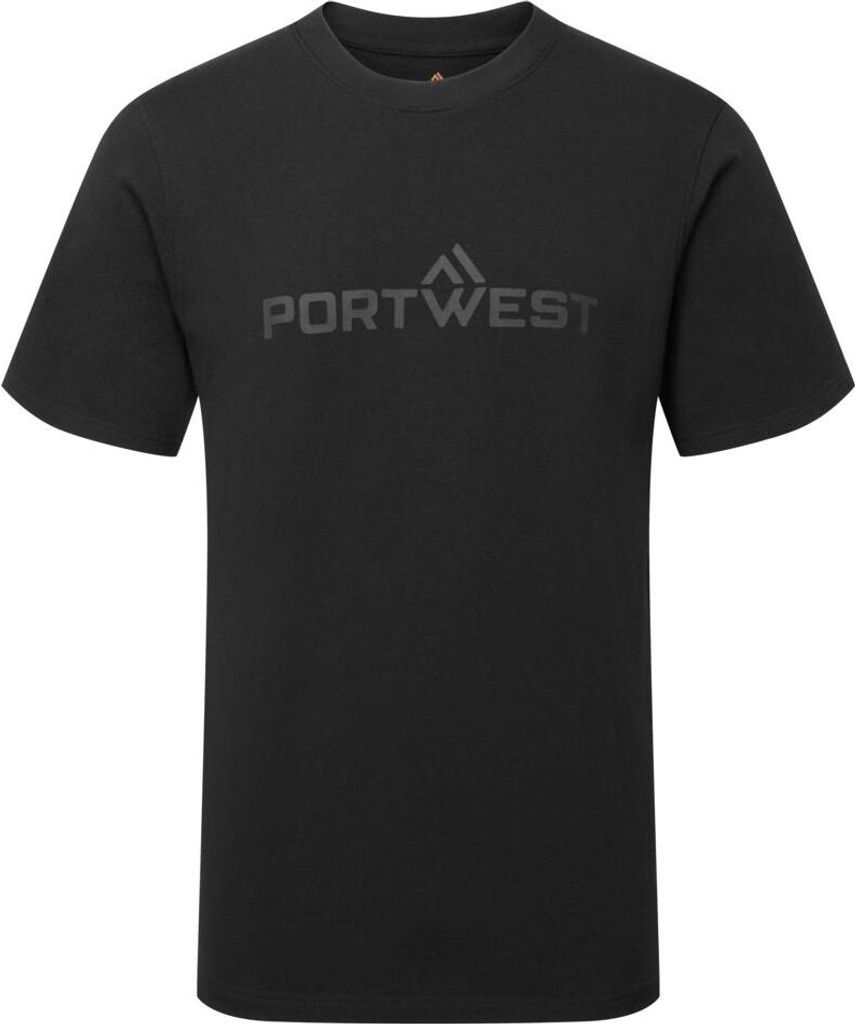 T-Shirt aus Baumwolle Portwest Kurzarm - Größe M - Schwarz - Portwest