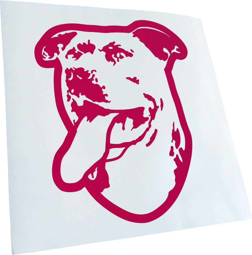 Kiwistar - Autoaufkleber - staffordshire bull terrier Hund - Pink - 24x20cm - Aufkleber für Auto, Laptop, Fahrrad, LKW, Motorrad mehrfarbig JDM De...