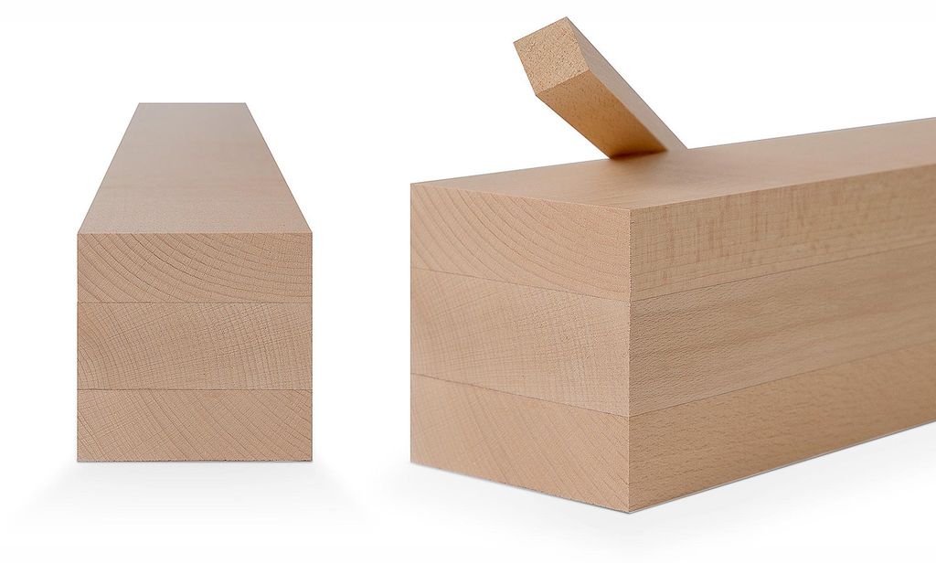 Leimholzbalken - Buche gehobelt - 120 x 120 x 550 mm