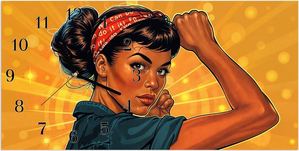 Wanduhr aus Glas mit Motiv Motivationsposter- 60 x 30 cm - inkl. Aufhängesystem