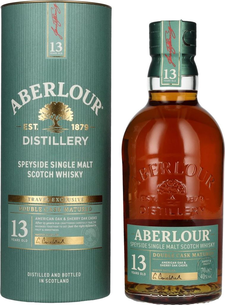 Aberlour 13 Years Old DOUBLE CASK MATURED Travel Exclusive Speyside Single Malt 40% Vol. 0,7l in Geschenkbox