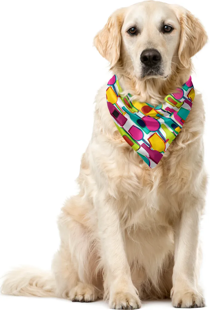 Regalo Originale Cane: Bandana ABAKUHAUS Vino e Calici 40x40 cm