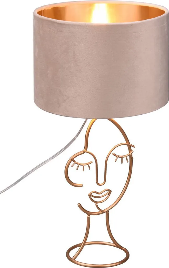 Lampe de table MARY dorée et beige 1xE27 45cm RL luminaire élégant tissu