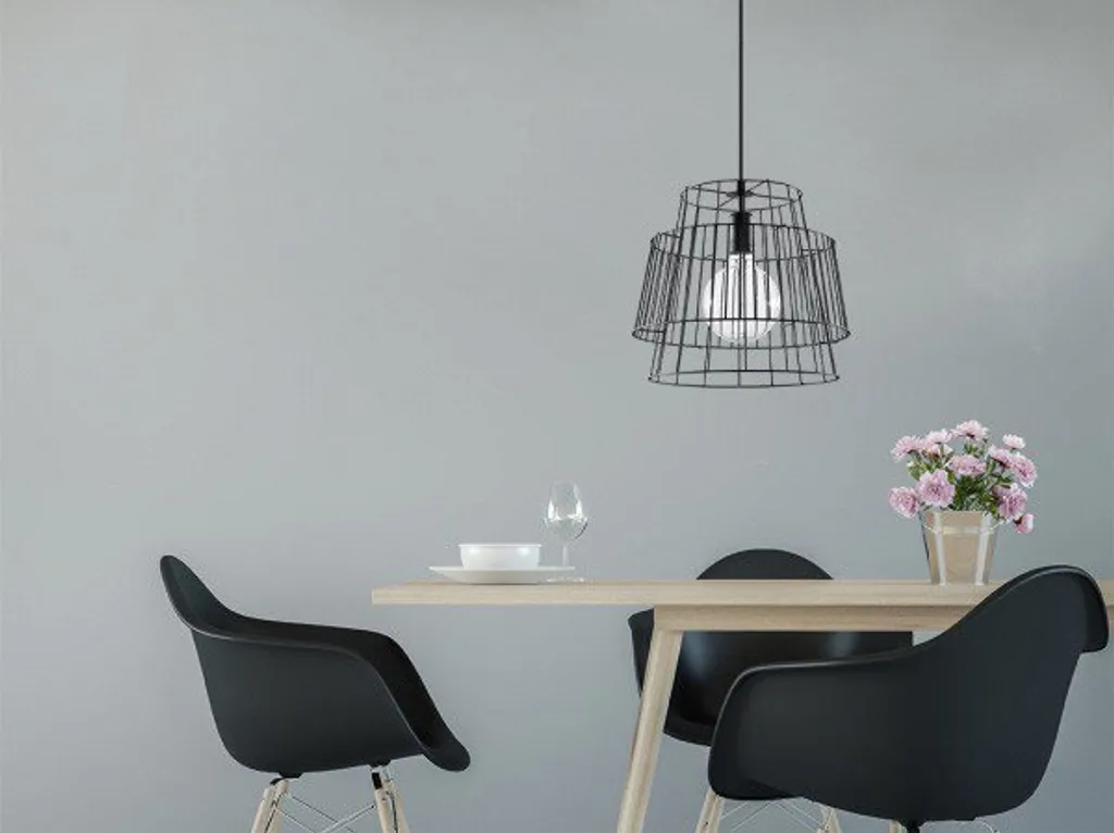 Sollux Lighting GATE Nero - Lampada a Sospensione E27 Acciaio 130cm - 20