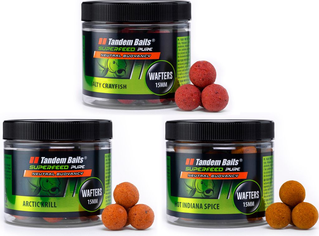 Tandem Baits 3er-Pack SuperFeed Pure Wafters FSL Flavour Mix, Karpfen Angeln ohne Mühe, Köder Große-Fische-Angeln, Karpfenzubehör Profis & Hobb...
