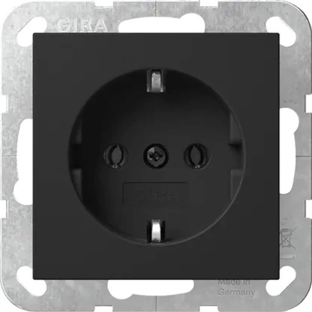 Prise GIRA 4180005 SCHUKO SRK System 55 Noir Mat avec Protection Enfant