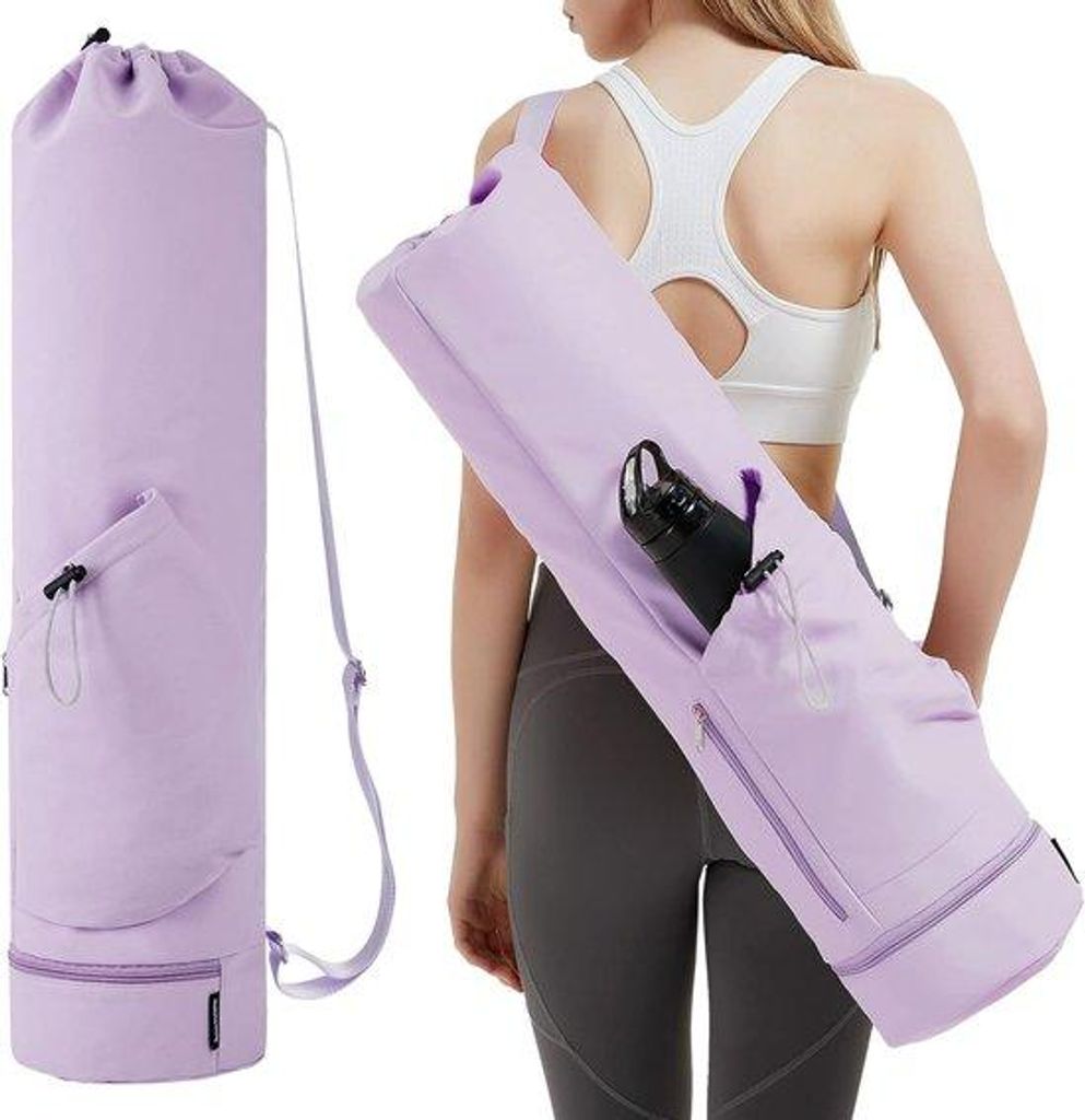 Grosse Yogamat mit verstellbarer Tragegurt - ideal für Pilates und Yoga - blauw - 183x61 cm