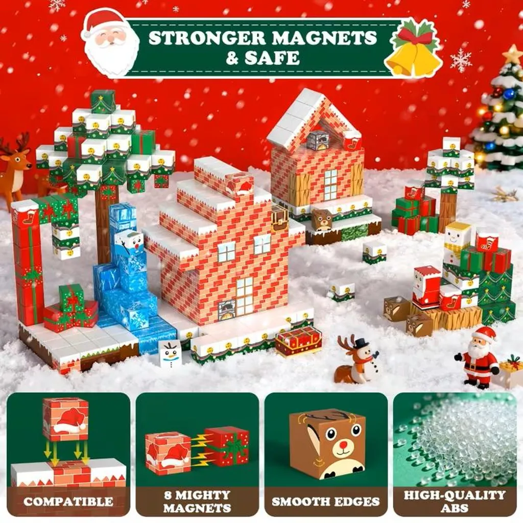 Jeu de construction magnétique 168 pièces – Grands blocs Jeu de construction magnétique 168 pièces – Grands blocs