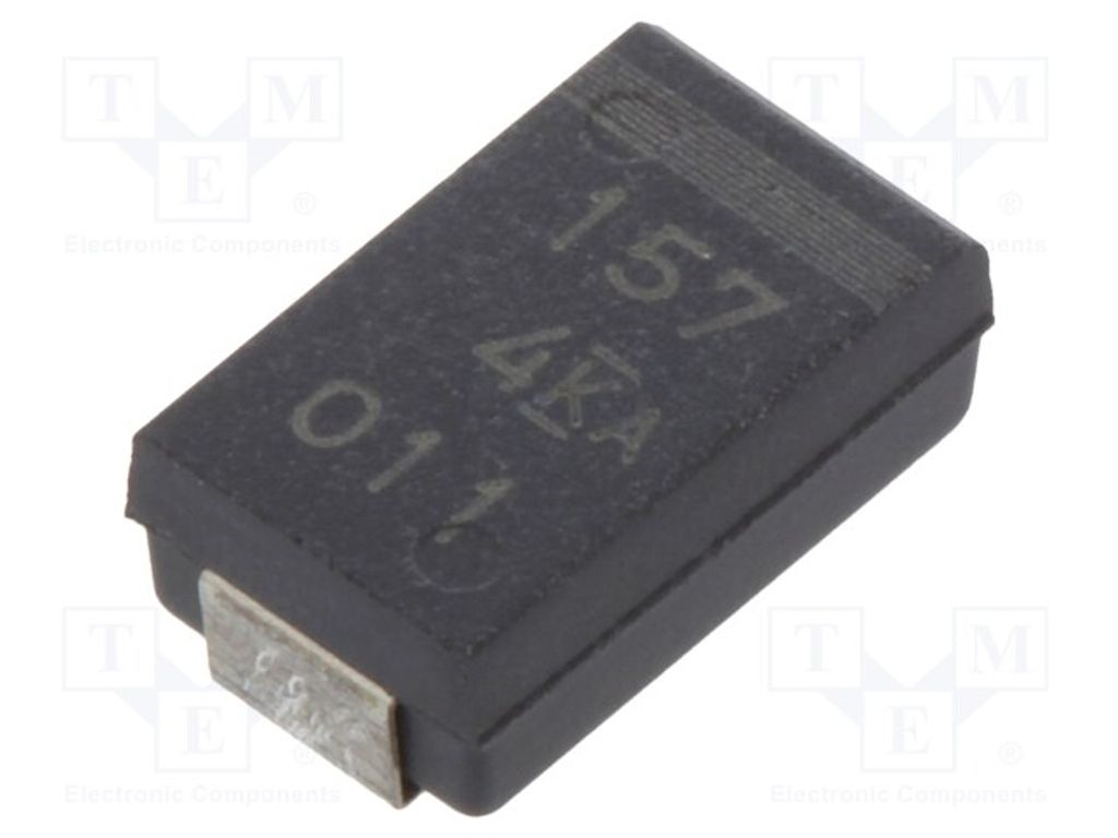 1x Kondensator: Tantal-Polymer 150uF Geh: D 4VDC 2917 ESR: 45mΩ T599D157M004ATE04