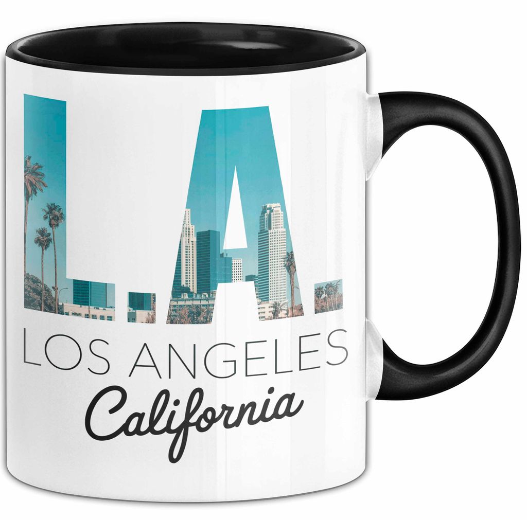 Los Angeles LA Kalifornien USA Tasse Becher Geschenk Lustige Geschenkidee Spruch (Schwarz)