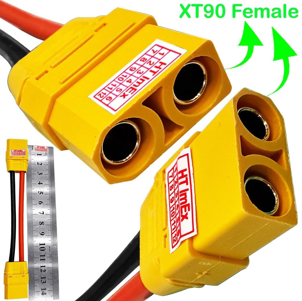 XT90 Buchse auf Buchse Adapter 10cm 12AWG Hochstrom Kabel Produktbild 