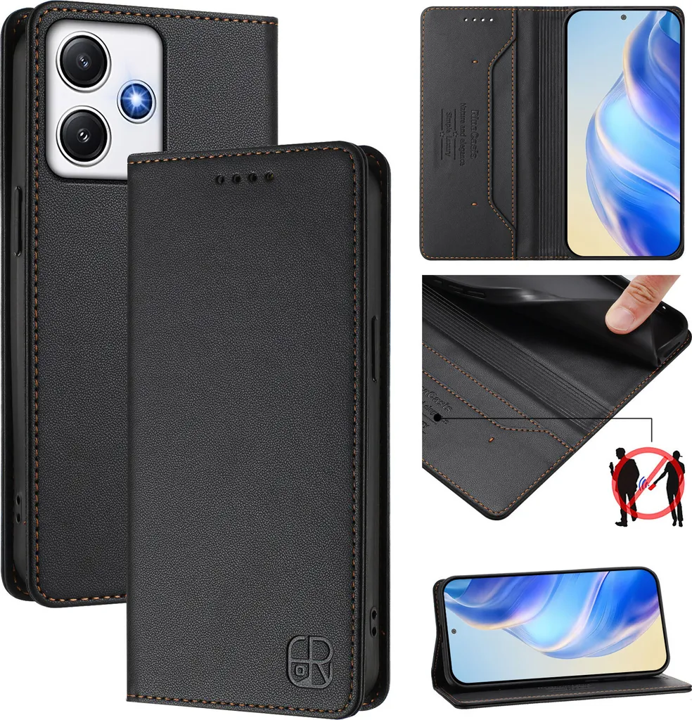 Custodia Antiurto Xiaomi Poco M6 Pro 5G - Cover Wallet con Slot Carte