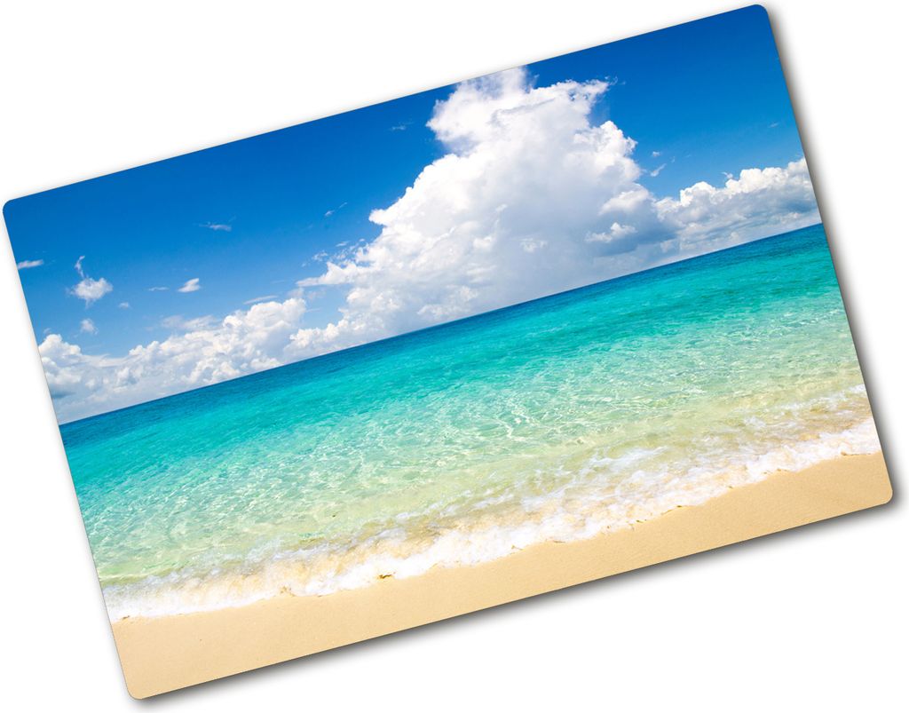 Tulup Glas Herdabdeckplatte - 80x52 cm - Glaskeramikkochfeld-Abdeckung Spritzschutz Glasabdeckplatte - Einteilig - Landschaften - Paradiesstrand - ...