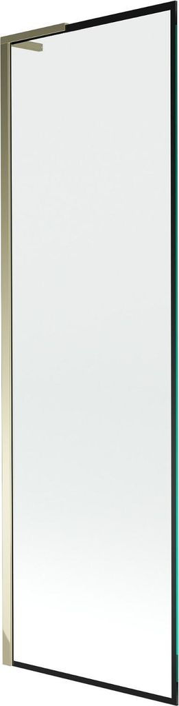 Mexen Next L Badewannenabtrennung 1-flügelig 60 x 150 cm, schwarzes Muster, gold - 895-060-000-03-70-50