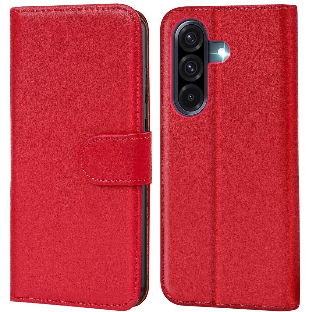 Conie Klapp Tasche für Samsung Galaxy A17 5G Kartenfach Rundumschutz Hülle in Rot