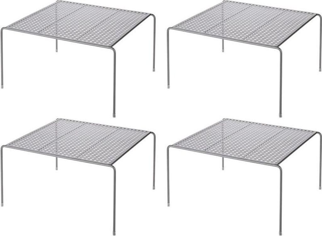 mDesign Geschirrablage Küchenregal Aufbewahrung Organizer 4er Set Metall Graphit