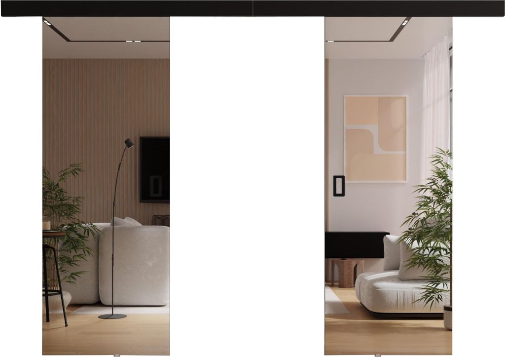 KIER FURNITURE Schiebetür Komplettset mit Spiegel MESTO DUO Produktbild 