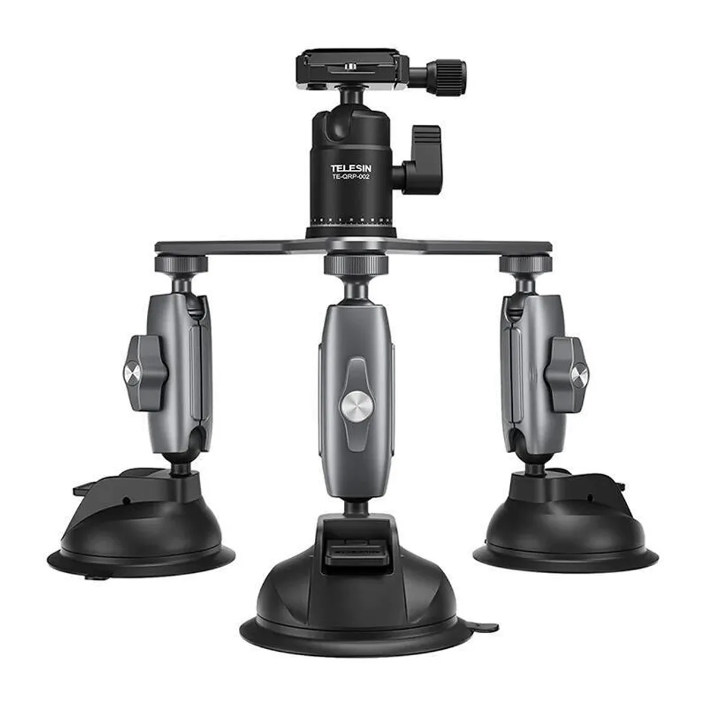 TELESIN TE-TSB-001 Supporto Ventosa Tripla Auto - Stabilità Professionale