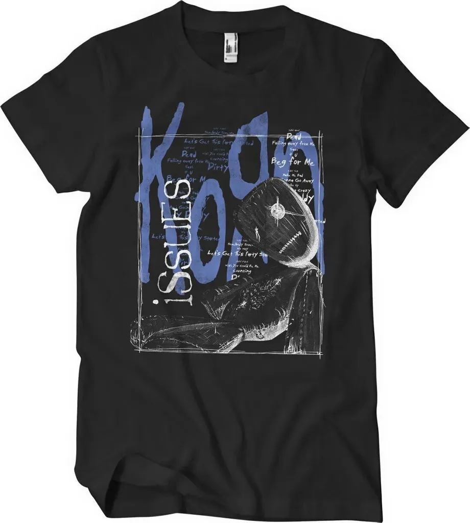 T-shirt Korn Black M album de musique rock vêtement imprimé en coton