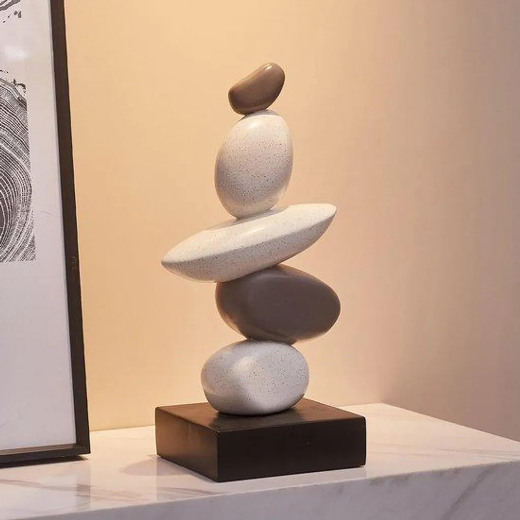 Objets de décoration de table en pierre, statuettes chance et santé