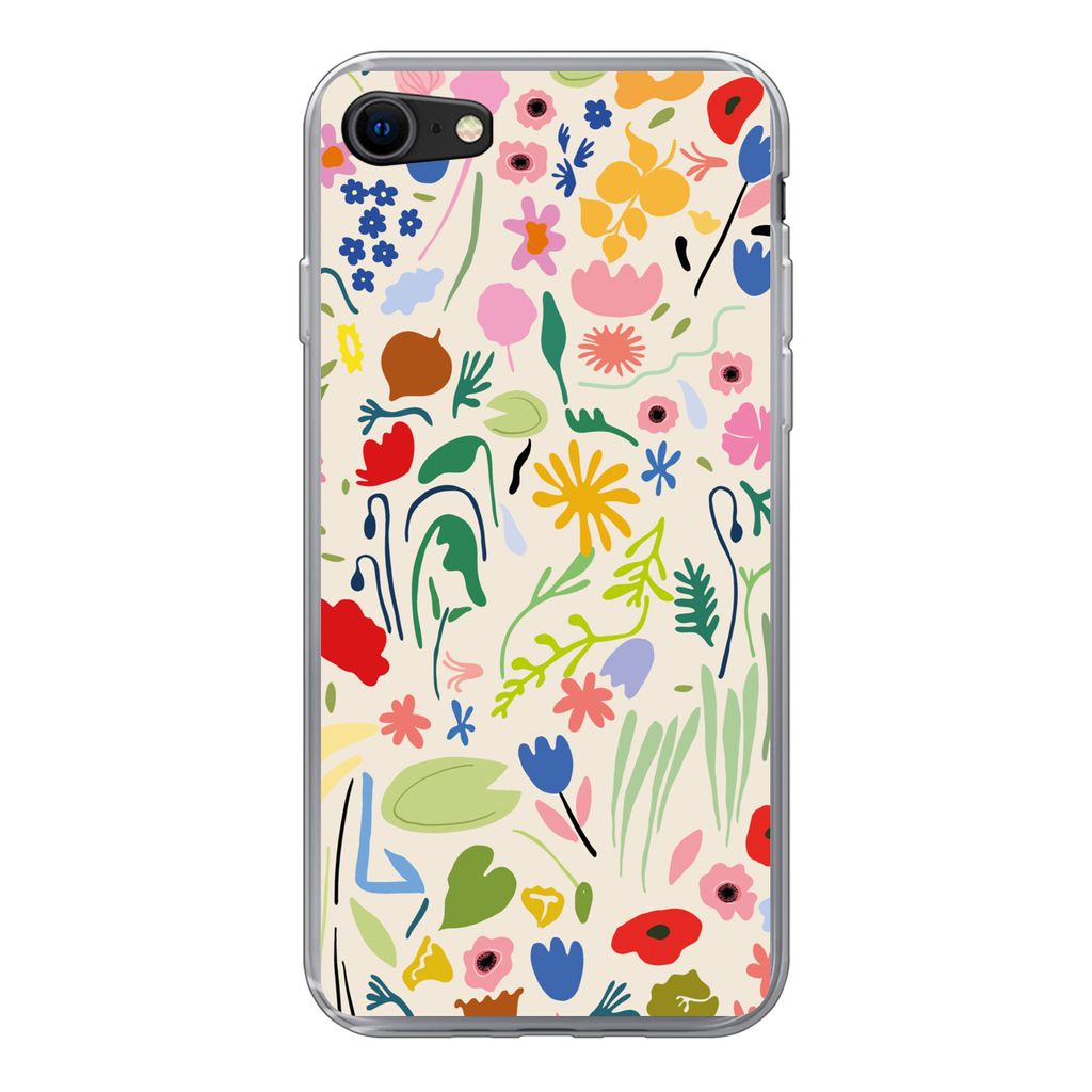 A clear, well-lit product shot of a phone case with a floral pattern.