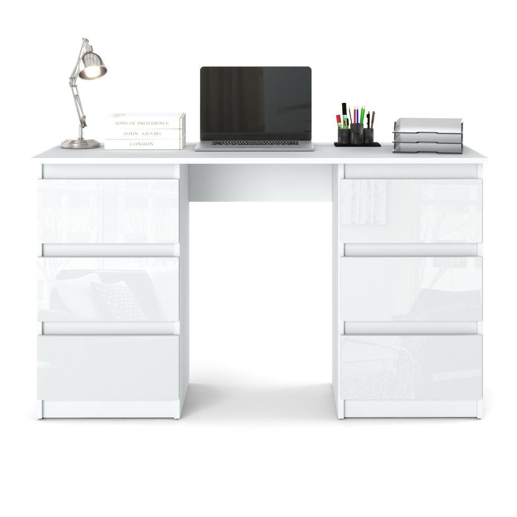 AZ team ® Biurko BIAŁE BIAŁY POŁYSK 120 cm Biurko Szkolne 6 Zdjęcie produktu 