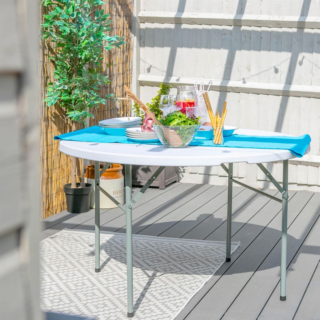 Harbour Housewares Runder klappbarer Tisch auf Böcken – 120 Produktbild 4