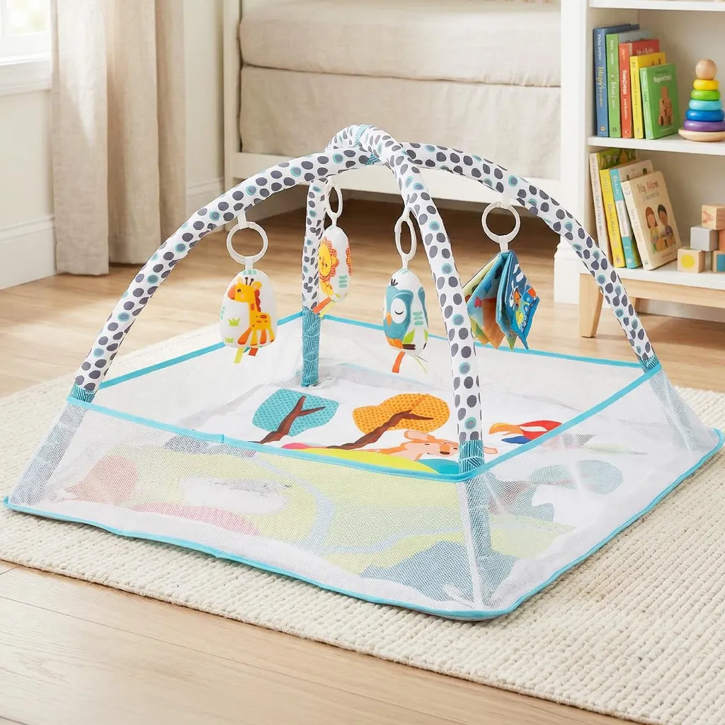 Aire de jeu Malplay pour nouveau-né avec arches d'activités 76cm - 3