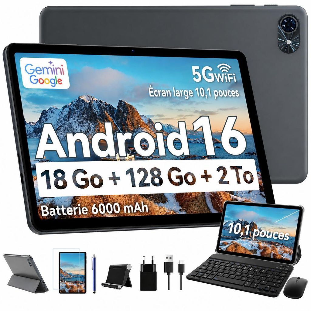 TABWEE T80 10" Android 16 – 18+128 Go, 6000 mAh. Kit Image du produit 