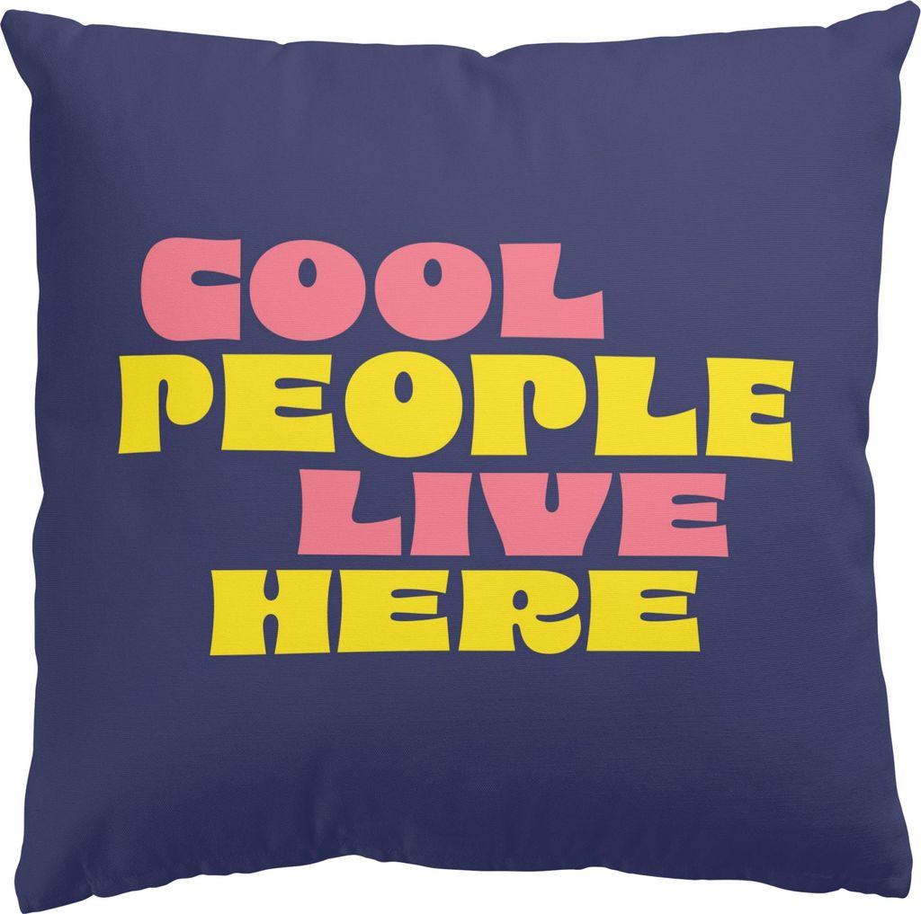 Dekokissen Sprüche draußen / Outdoor Zierkissen waschbar Design blau Pop Art Sofakissen mit Füllung