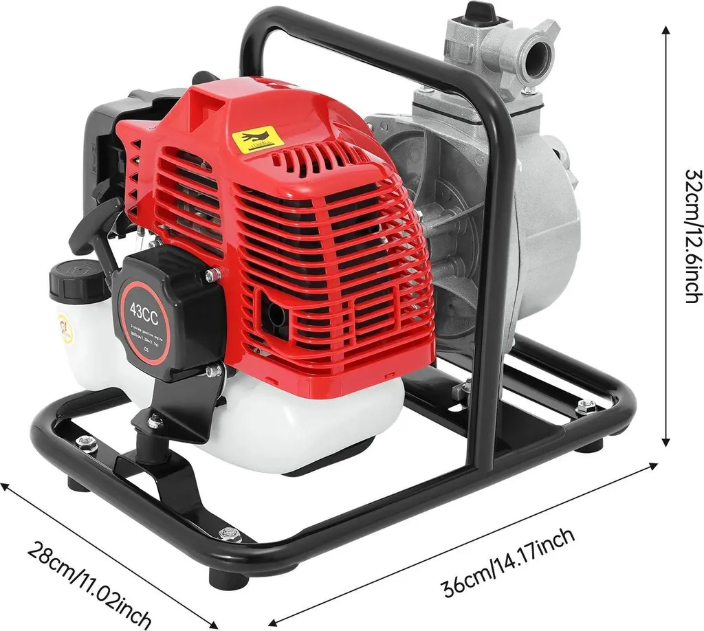 Pompe à essence 43cc aluminium - Pompe de jardin portable 2 temps (air)