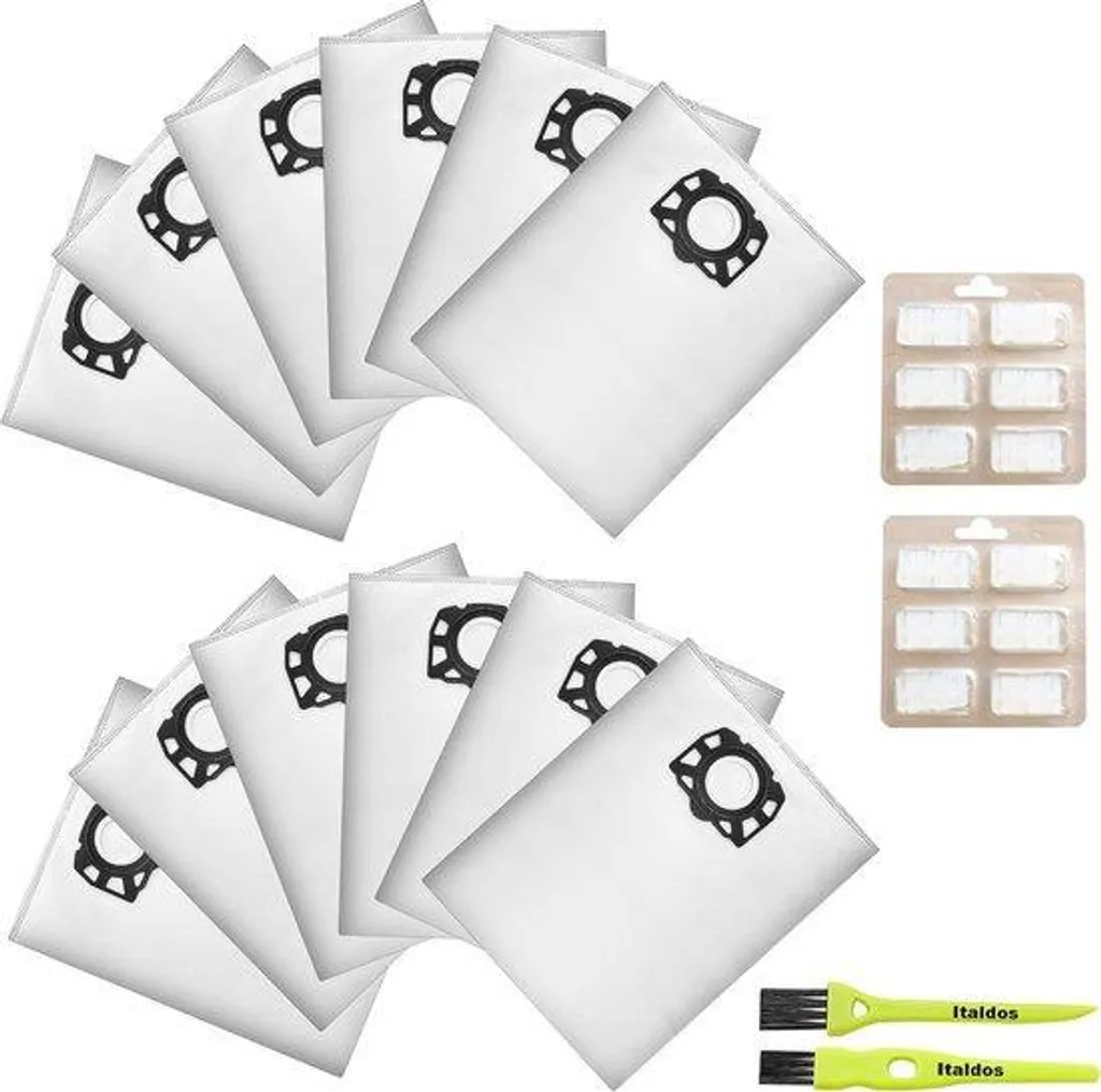 Kit aspirateur 12 sacs + 12 parfums + 2 brosses haute efficacité