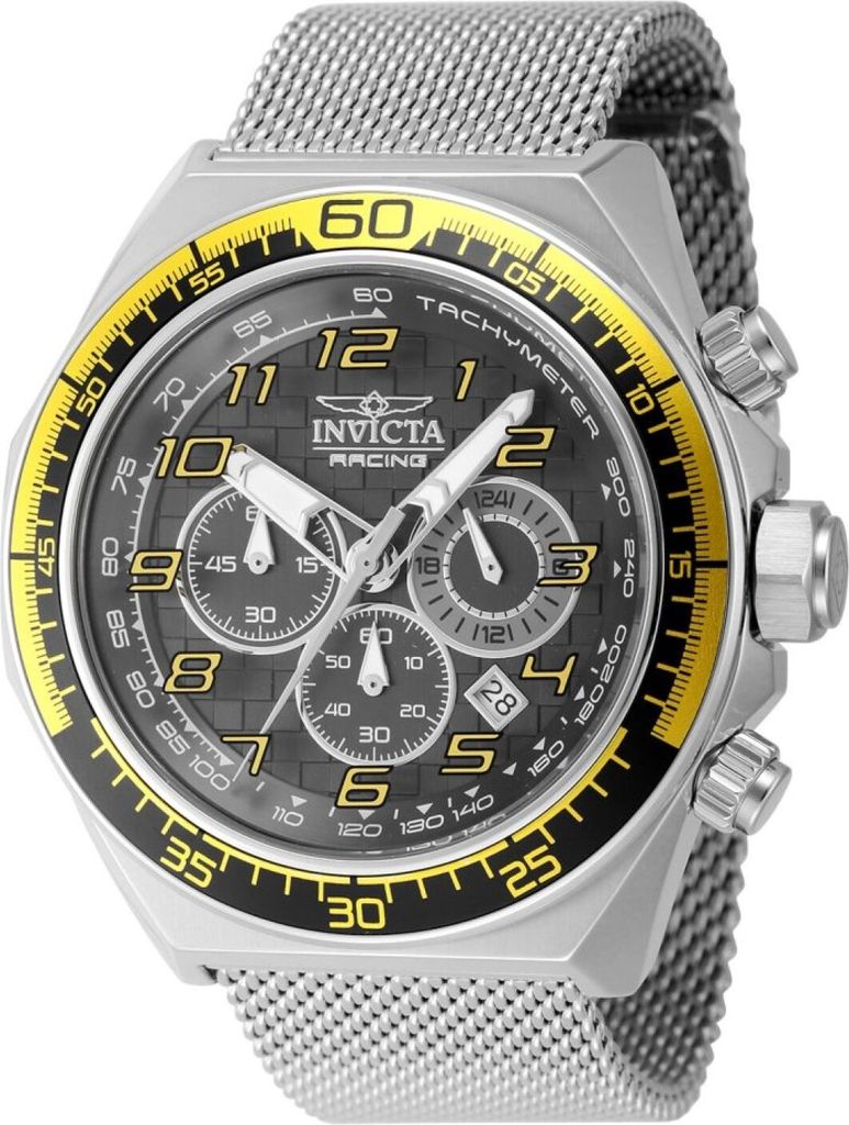 Invicta Racing 47899 Herren uhr - Wasserdicht - Analog - Quarzuhrwerk - Edelstahl mit schwarzen zifferblat - 50mm