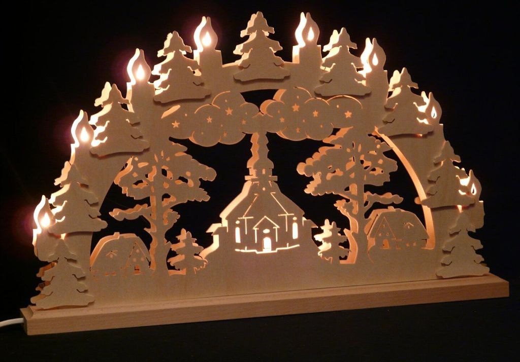 Original Erzgebirgischer Marken Schwibbogen Lichterbogen 50 x 31 cm S50-0_163