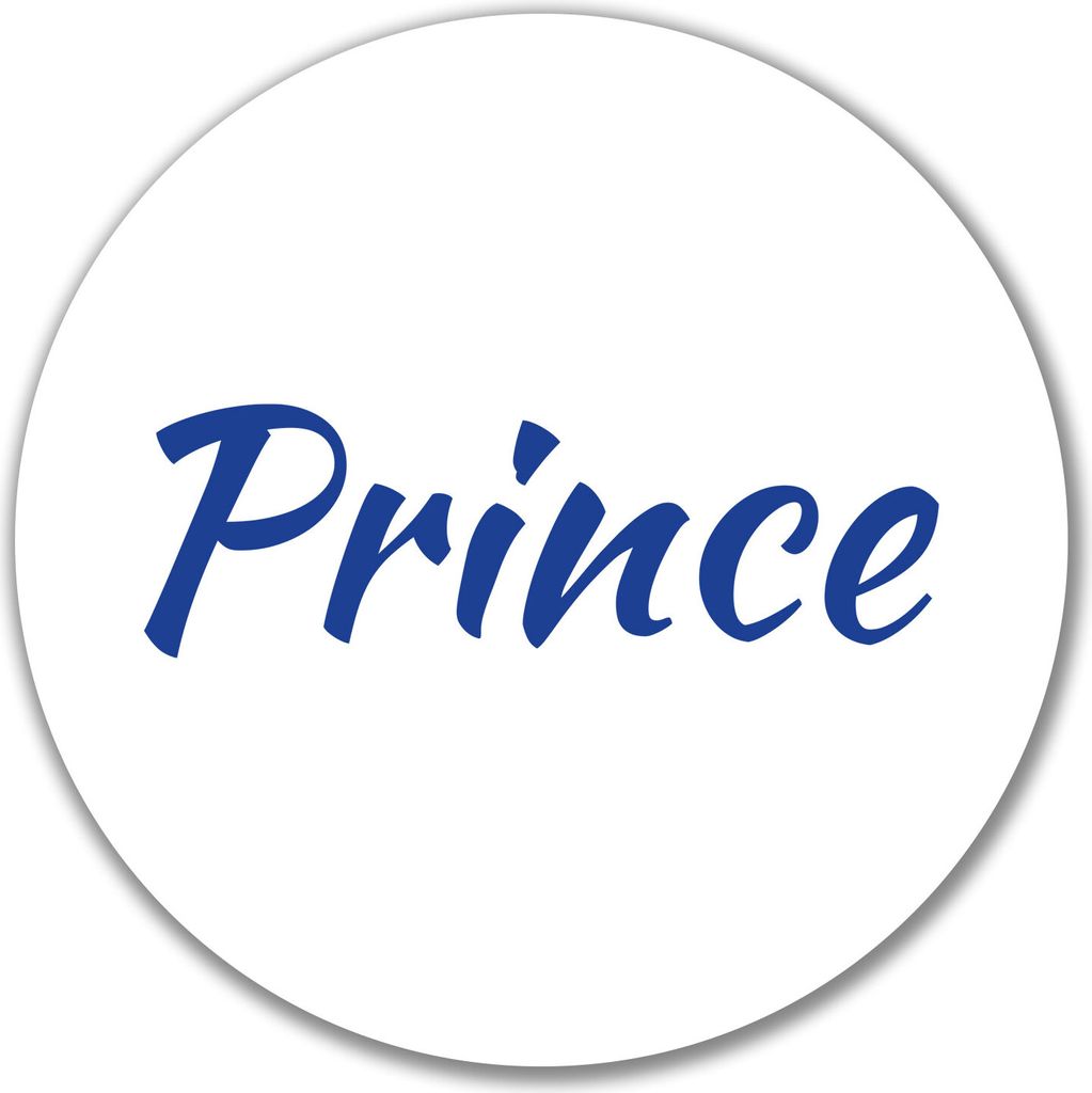 Huuraa Aufkleber Prince Schriftzug 10cm rund Sticker Geschenkidee