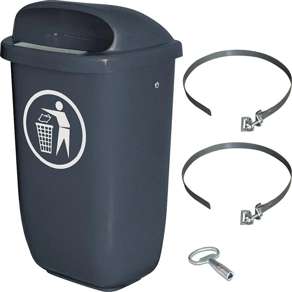 Poubelle de jardin 50L hermétique - Conteneur à déchets d'extérieur