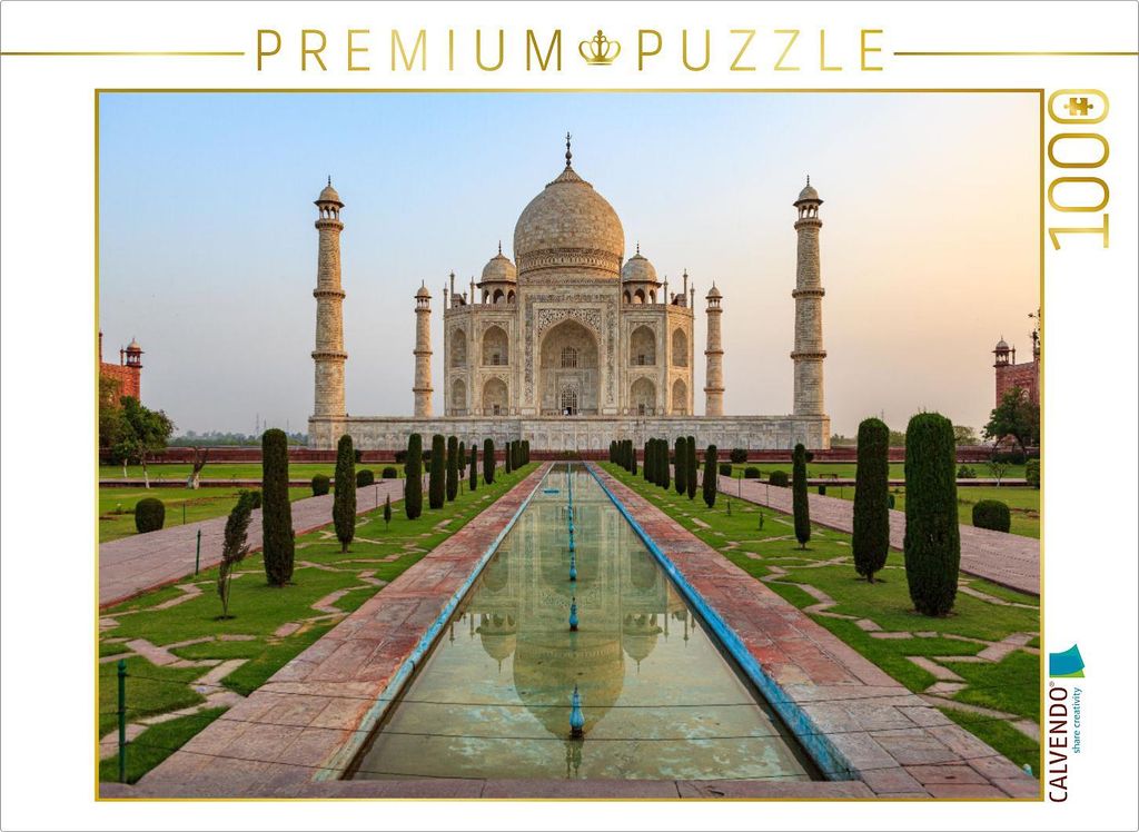 CALVENDO Puzzle Das Taj Mahal | 1000 Teile Lege-Größe 64x48cm Foto-Puzzle für glückliche Stunden
