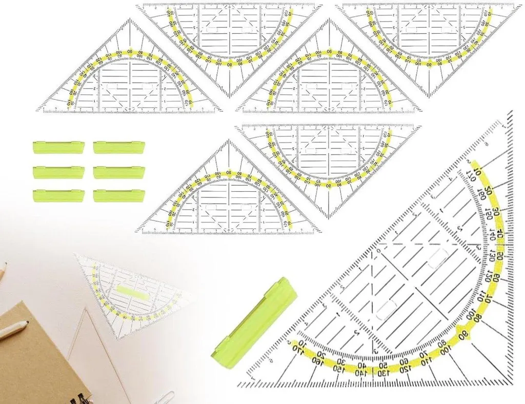 Triangle géométrique flexible 14cm lot de 6 pour traçage et dessin