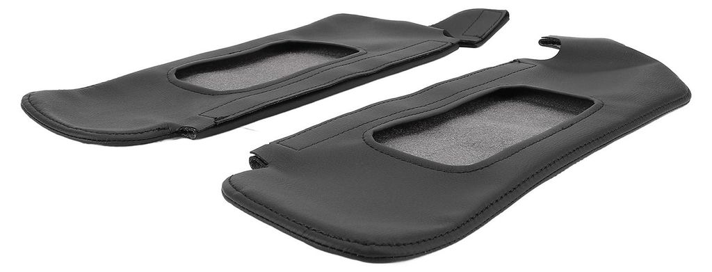 2 Stück Sonnenblende Schutzabdeckung Kunstleder Stylish Look Kratzfest Sonnenblende Ersatz Abdeckung für Mustang 1994 bis 2004 Schwarz