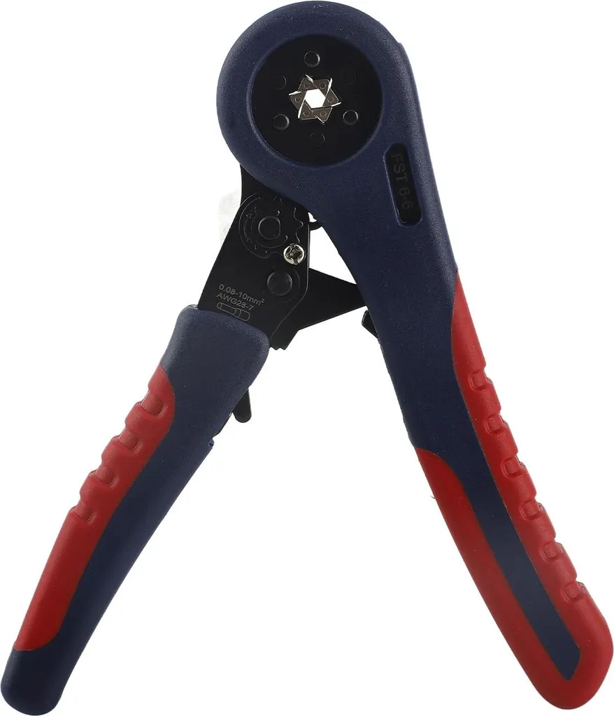 Pince à sertir ergonomique avec mécanisme à cliquet et profil carré 10mm