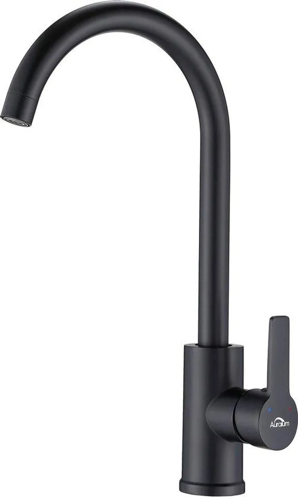 Mitigeur de cuisine à bec haut pivotant 360° en acier inoxydable brossé
