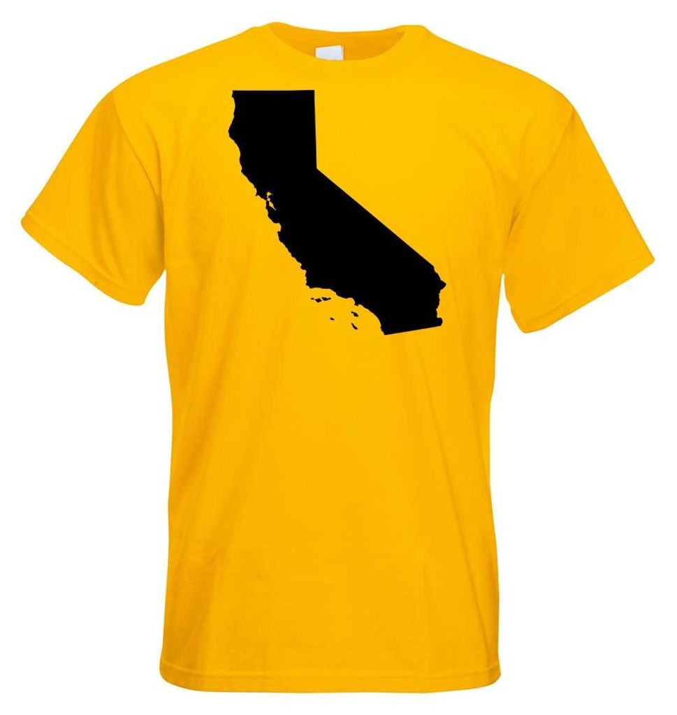 Kiwistar - T-Shirt - gelb - USA - Kalifornien Sacramento Herren Funshirt Bedruckt Design Sprüche Spruch Motive - mit Motiv Bedruckt - Funshirt Des...