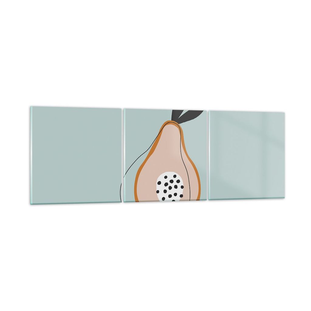 Bilder auf glas - 3 Teile - Birne Bild Jugend - 150x50cm - Glasbilder - Wandbilder - Bilder - zum Aufhängen bereit - Wanddekoration aus Glas - Gla...