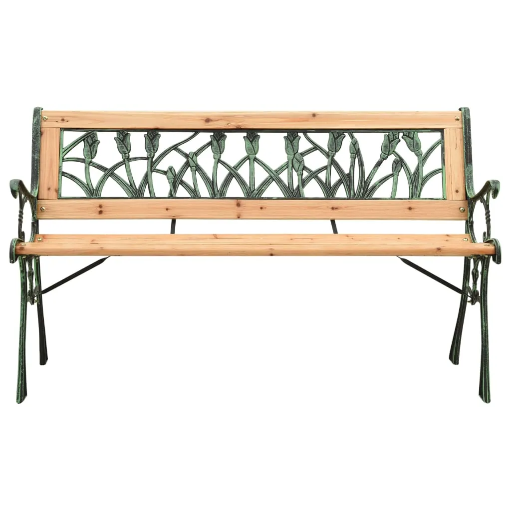 Panchina da giardino 122 cm in ghisa e legno di abete massiccio