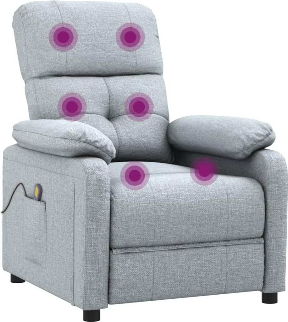 vidaXL Massagesessel Hellgrau Stoff Produktbild 