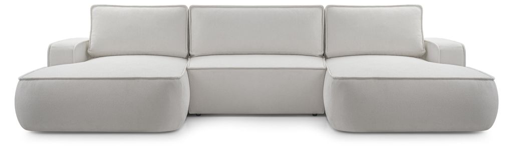 Masseno Ecksofa SOLO mit Schlaffunktion U-Form, Sofa mit Bettkasten, Wohnzimmersofa, Couch, Soffa, Bettsofa, Couchgarnitur- Grau, GERRA 65